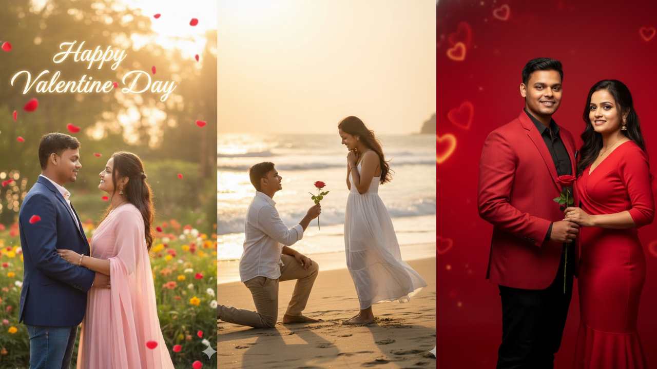 Happy Valentine Day AI Photo Editing Prompt For Couple